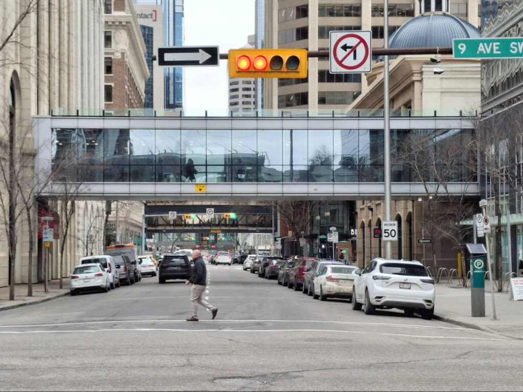 The +15 skywalk system connecting the buildings