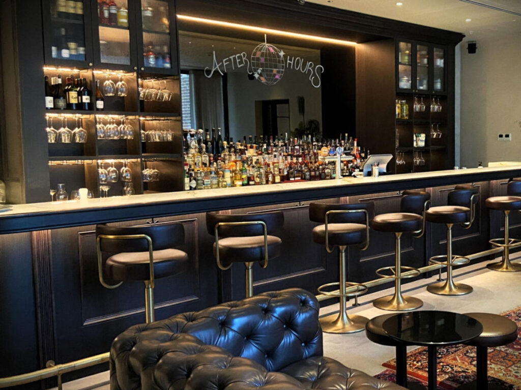 View of the bar at 25hours Hotel Sydney The Olympia