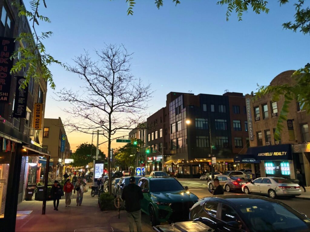 View of 30th Avenue at sunset 