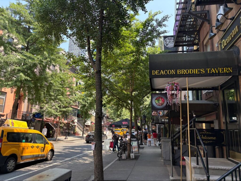 The bar scene & tree-lined streets of 9th Avenue