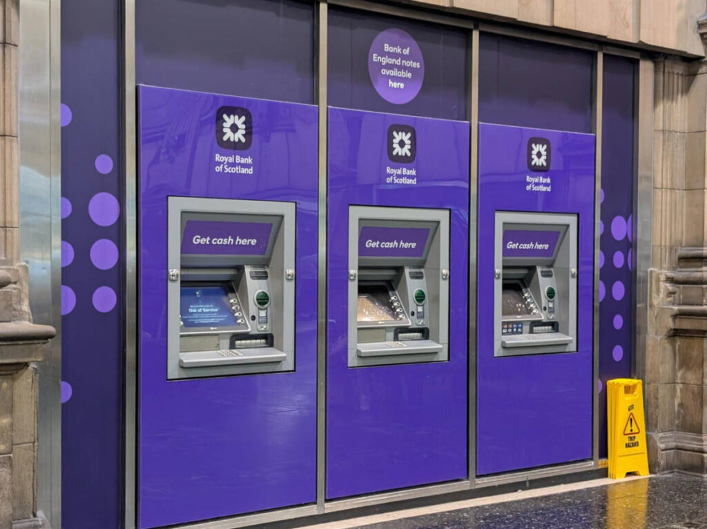 Three ATMs of Royal Bank of Scotland