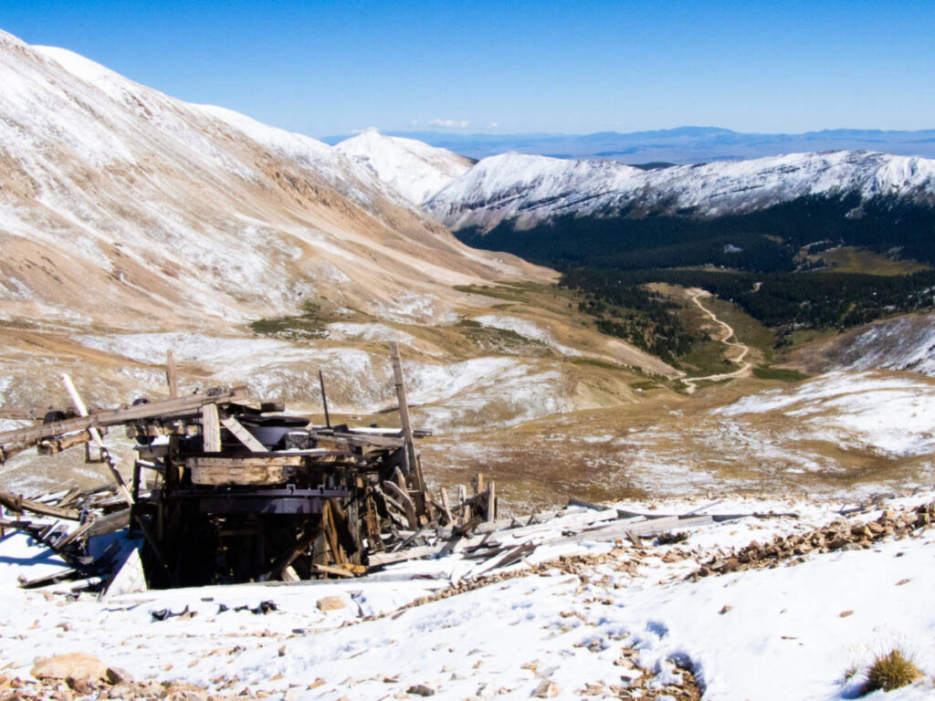 Vie of the abandoned mines on top of the Mosquito Range
