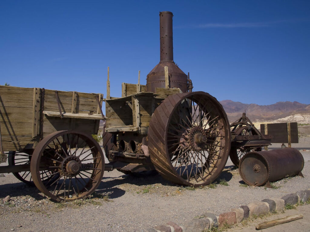Abandoned Miner's steam tractor in Death Valley National Park