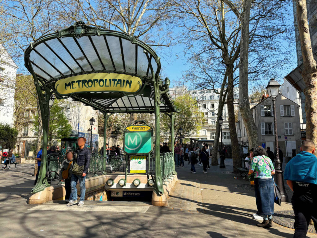 View at the entrance to Abbesses Métro station
