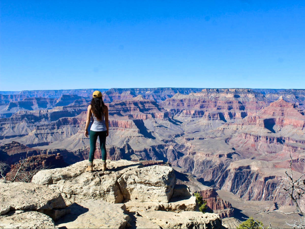Travel Lemming Editor Abigail Bliss, admiring the magnificent views of the Grand Canyon