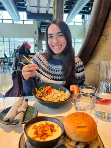 Travel Lemming Editor Abigail Bliss, eating in Pure Kitchen