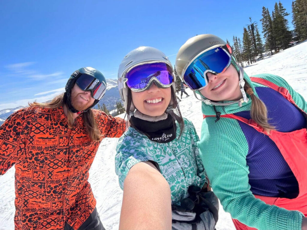 Travel Lemming writer Abigail Bliss and her family skiing during the spring season