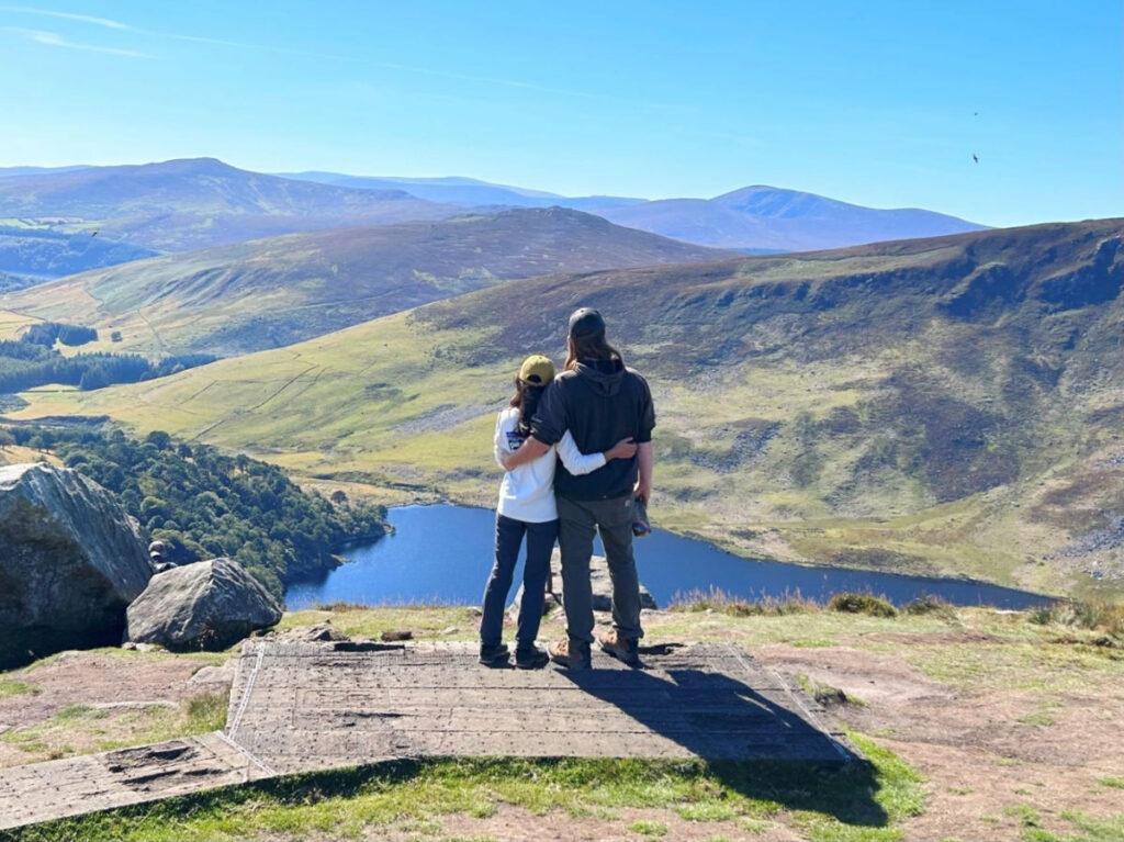Abigail & her husband admiring the views at the Wicklow Mountains