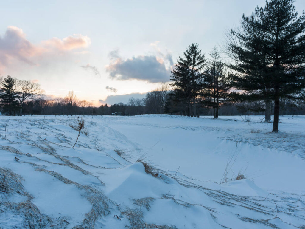 View at the Acacia Reservation during winter in Beachwood