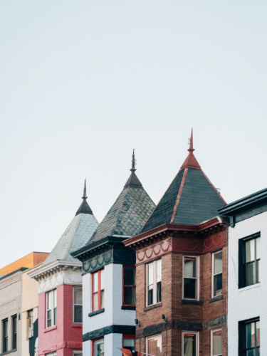 View of the roofs of the row houses in Adams Morgan