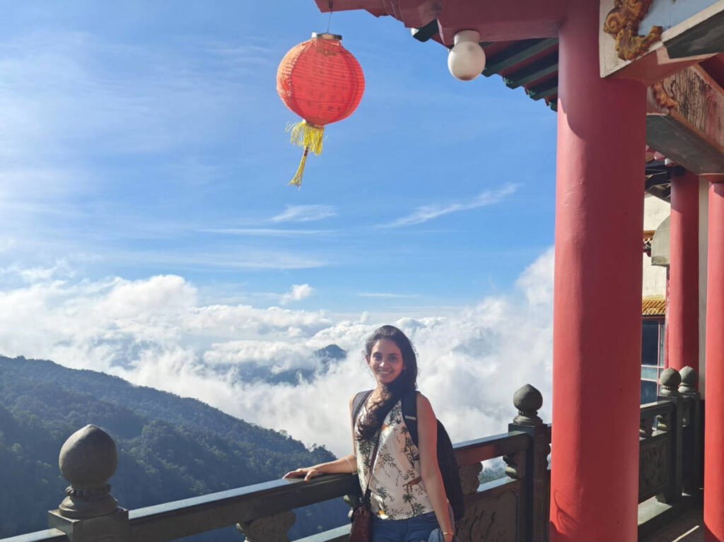 The author, Advaita, enjoying the scenic overlooking view at Genting Highlands