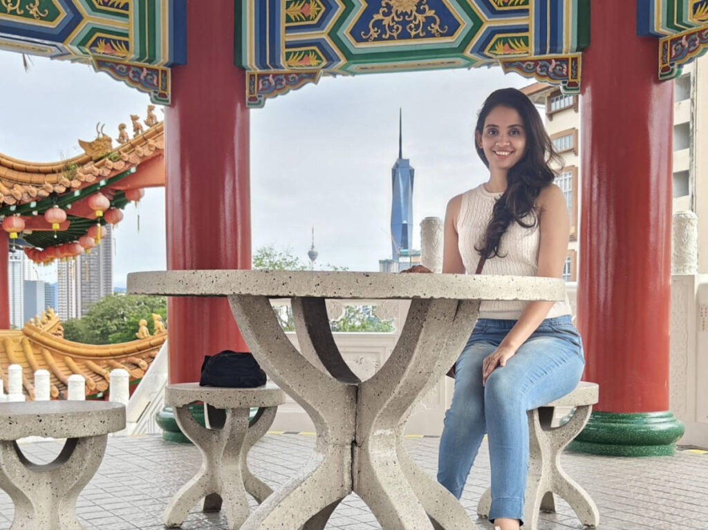 The author, Advaita, sitting in Thean Hou Temple