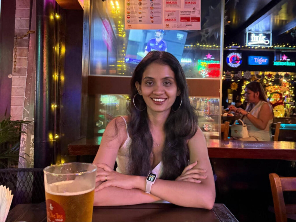 The author, Advaita, sitting at a bar in Changkat in Bukit Bintang