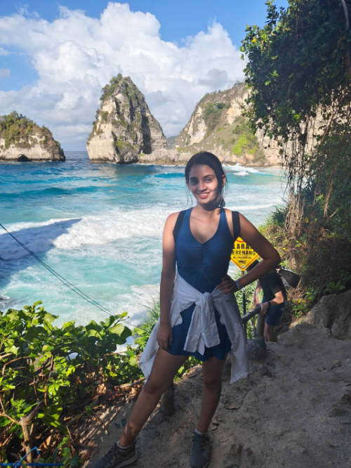 Advaita during her trip in Bali, Indonesia