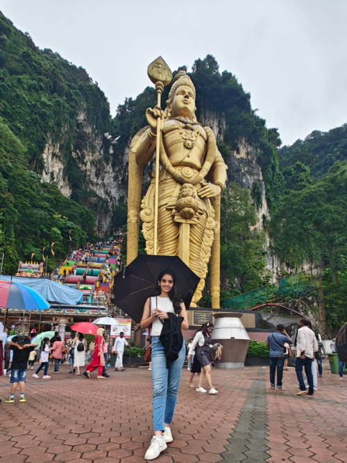Advaita posing for a photo in Kuala Lumpur, Malaysia