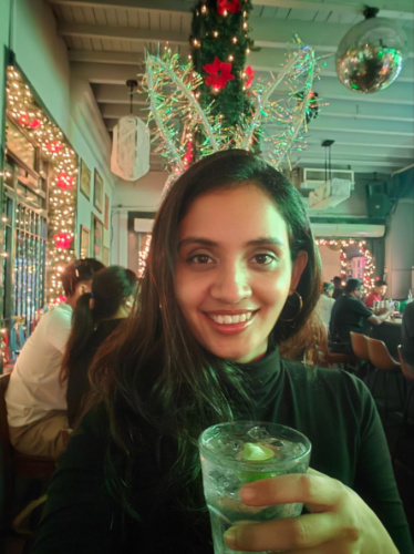 The author, Advaita, enjoying a mojito at Healy Mac’s