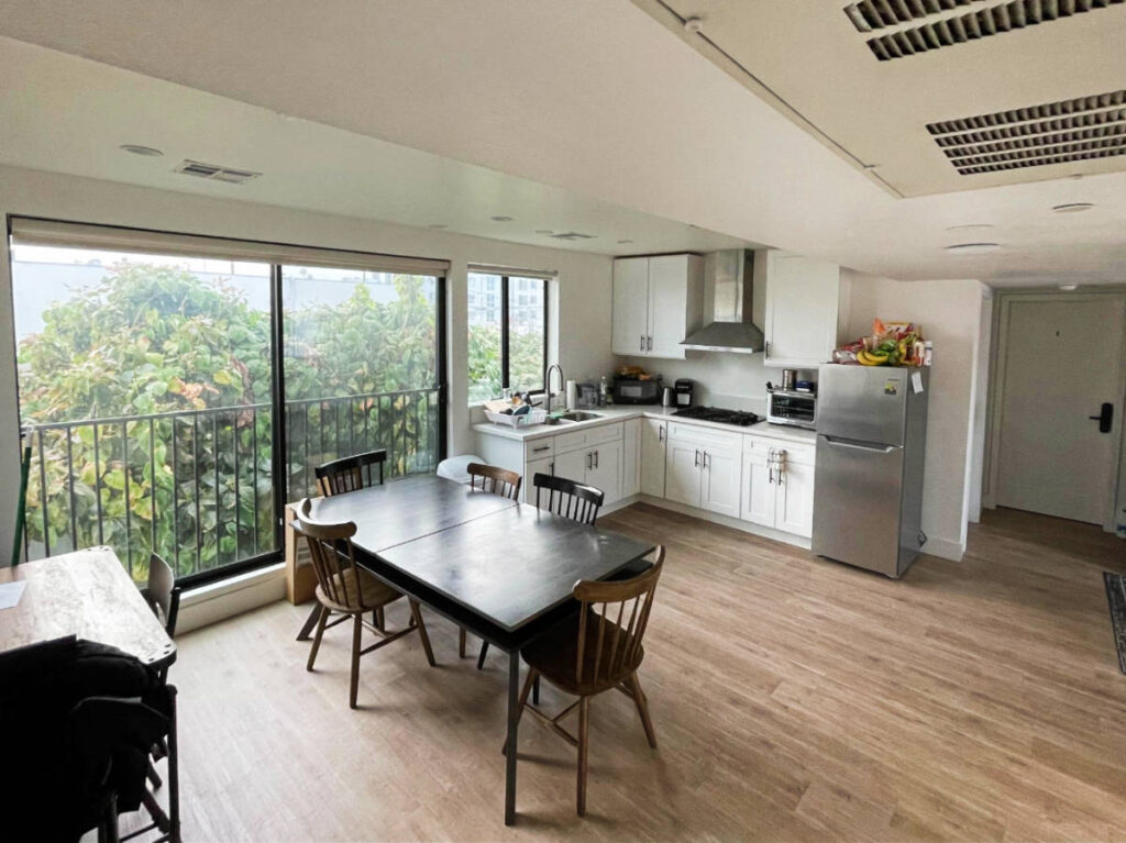 View from the inside of an Airbnb in Los Angeles