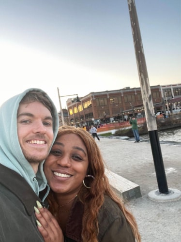 The author, Alexandria Taylor with her partner at the Alexandria Waterfront