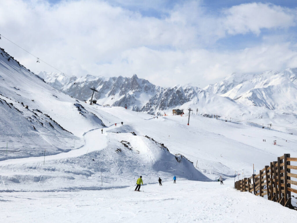 Scenic view of the quiet alpine slopes of Valloire Galibier