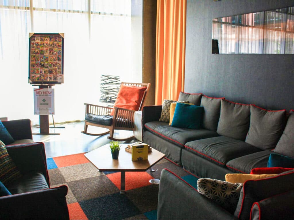 View of the seating area at the lobby of Alt Hotel