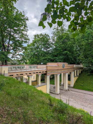 View of the Angel’s Bridge and the greenery around in Tartu