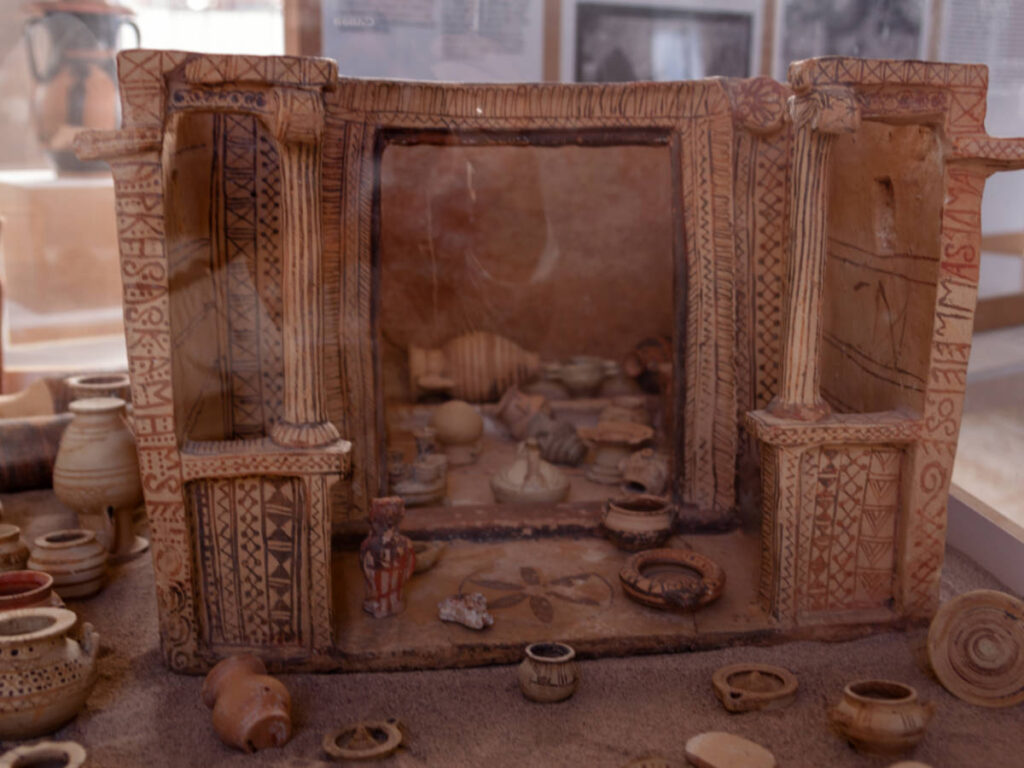 An exhibit display in the Archaeological Museum of Thera
