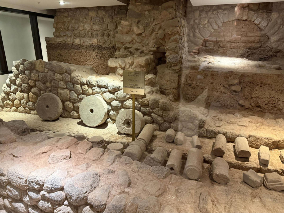 One of the archeological sites in the basement of JW Marriott El Convento Cusco