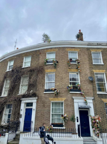 View of the brick walled architecture around Notting Hill