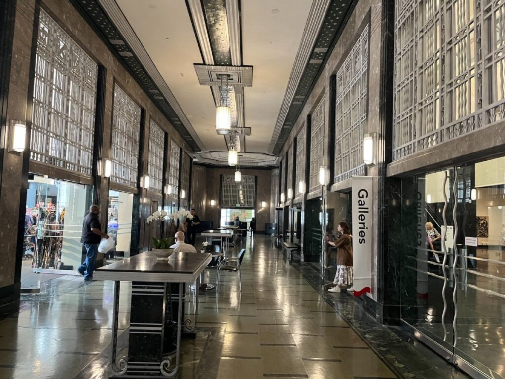 View inside the art deco building at Frist Art Museum