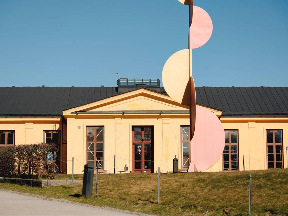 A huge art installation in front of ArkDes Museum