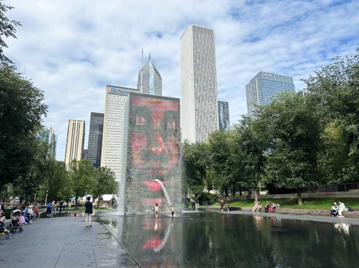 An art display on the Crown Fountain