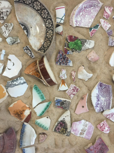 View of the broken artifacts displayed at The Rocks Museum