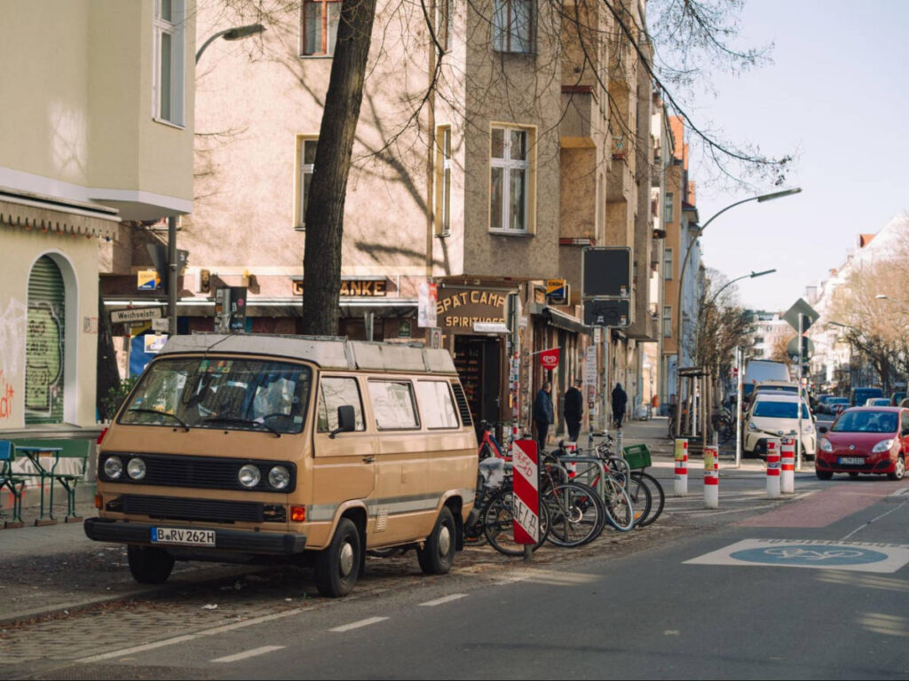 View of the bustling street at the Artsy Neukölln