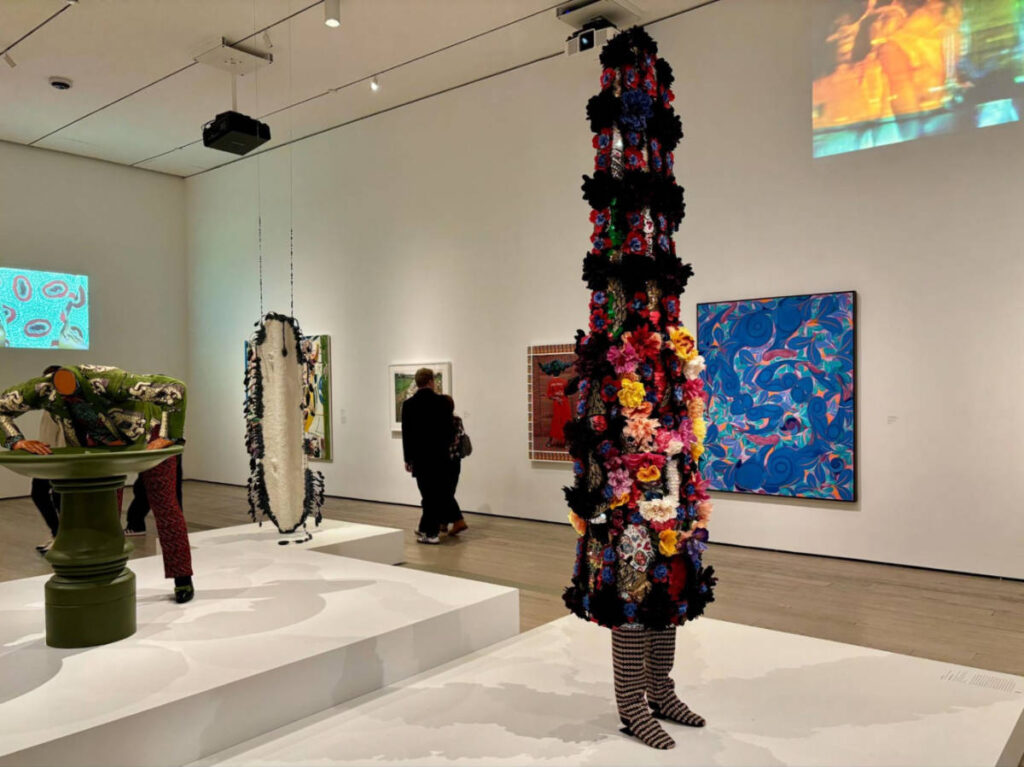 View of the colorful artwork displays in LACMA
