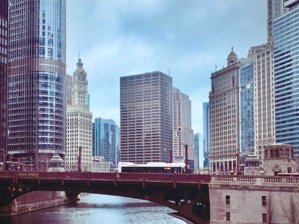The buildings at Downtown Chicago