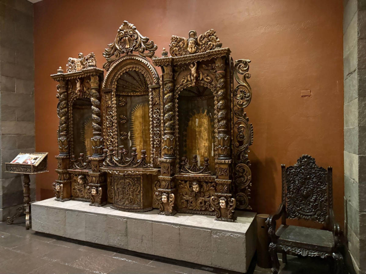 An original Augustinian Piece displayed at the JW Marriott El Convento Cusco