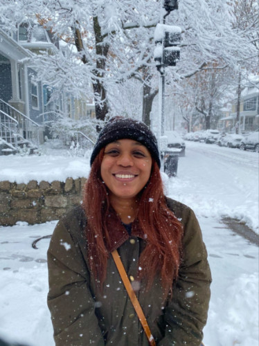 Author Alexandria on a snowy winter day in DC