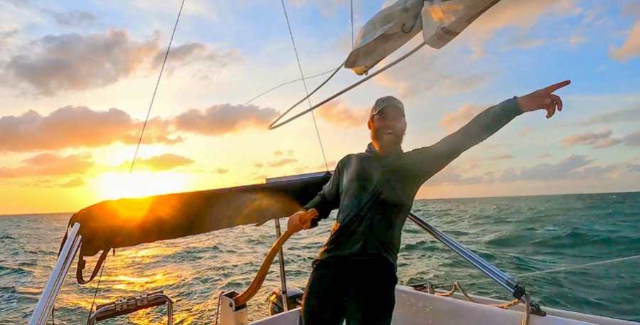 Author Andrew sailing in Fort Lauderdale