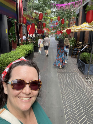 Author Ann-Marie taking a selfie at Love Street