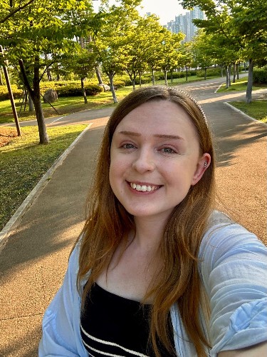 Author Bethan enjoying a walk at Busan Citizens Park