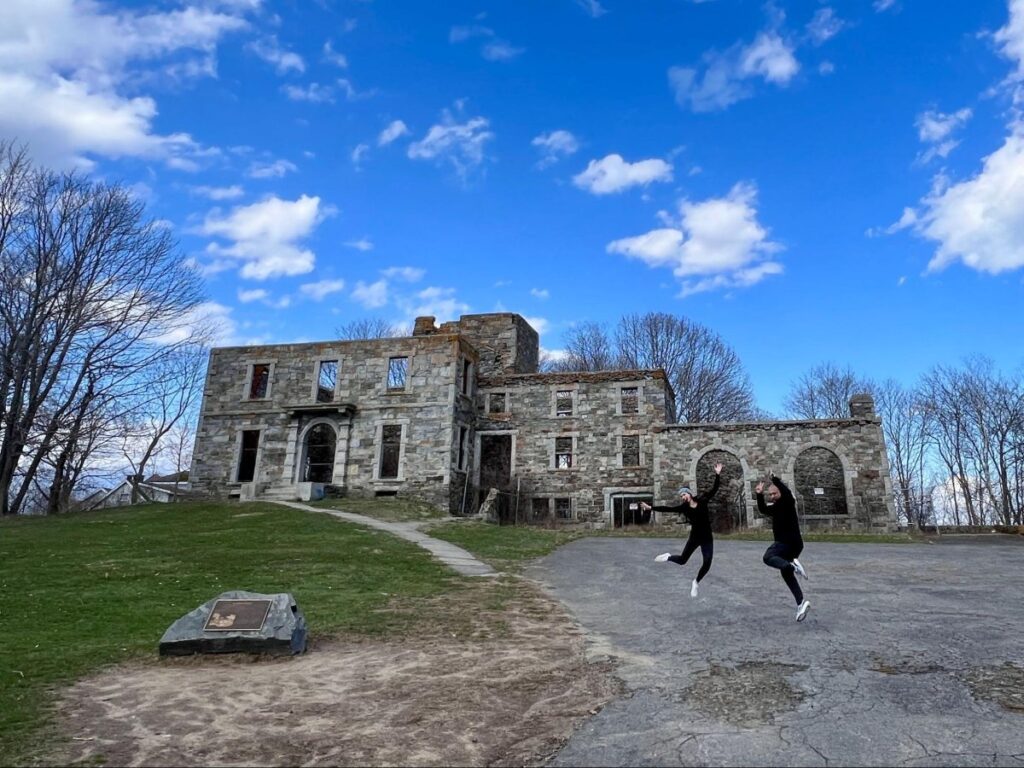 Author Betty and her crewmate being silly at Fort Williams Park