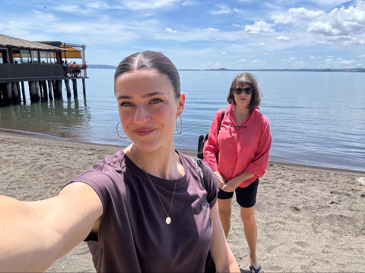 Author Betty and her mom at Lake Bolsena
