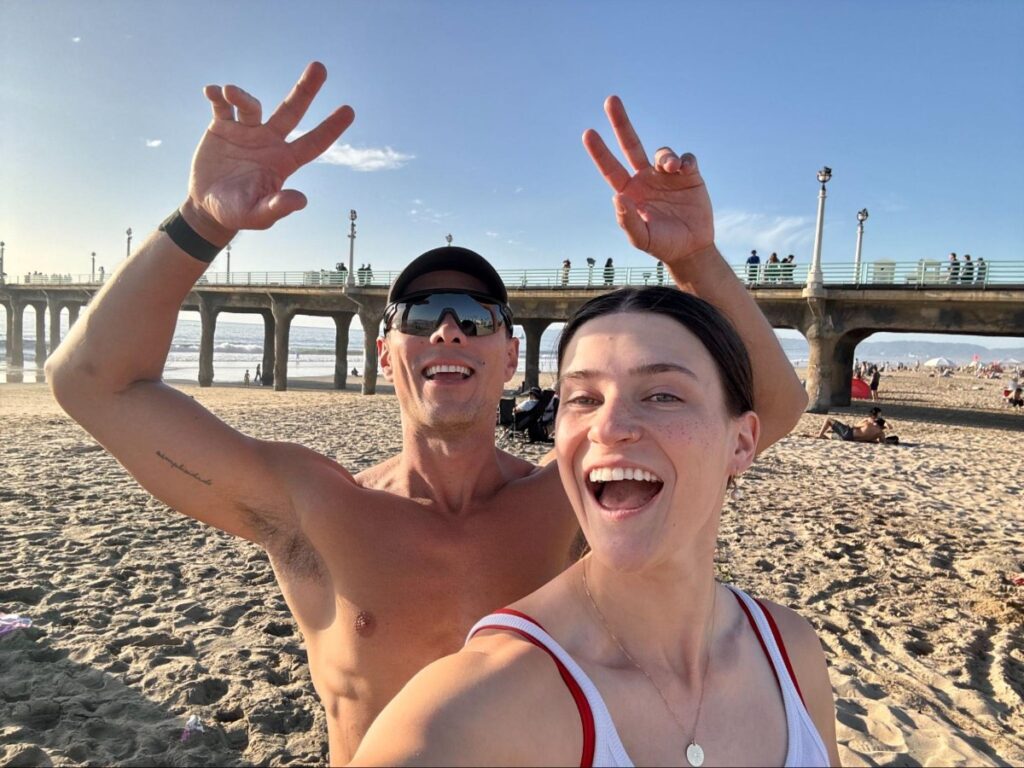 Author Betty and her friend at Manhattan Beach