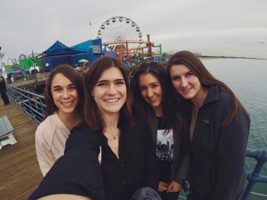 Author Betty and friends at Santa Monica Pier