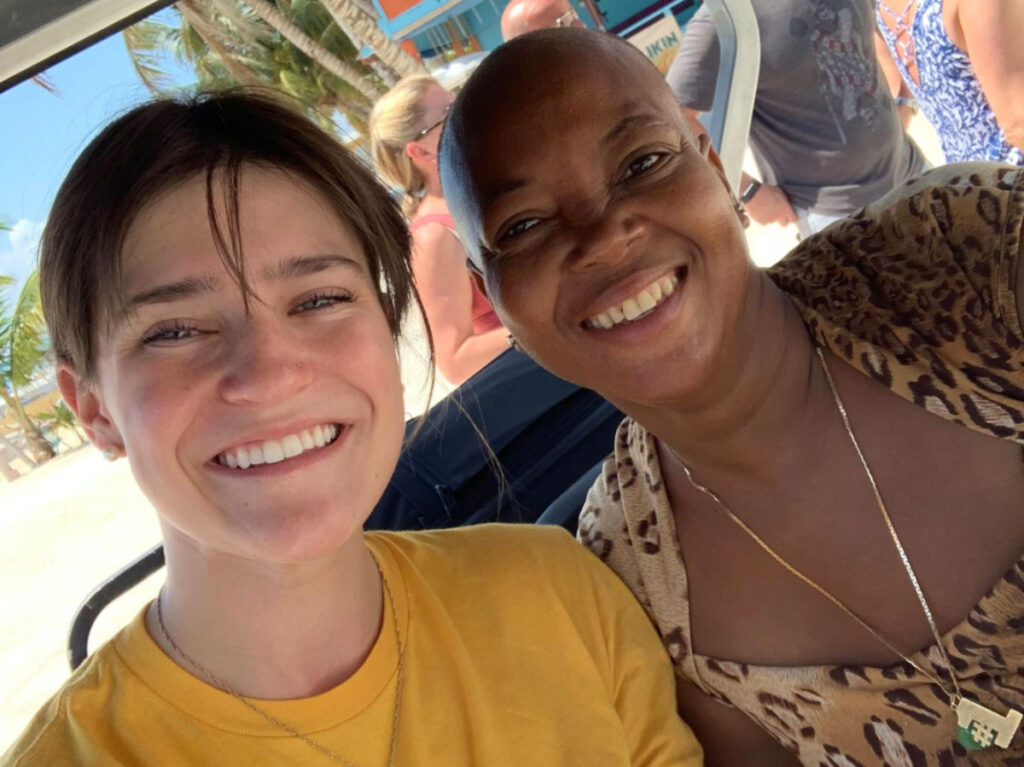 Author Betty with Ceci smiling for a photo