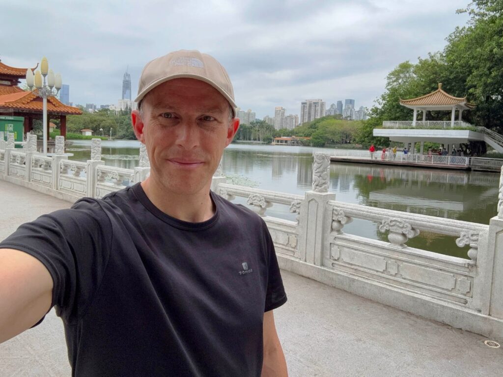 Author Ian taking a selfie in Lizhi Park