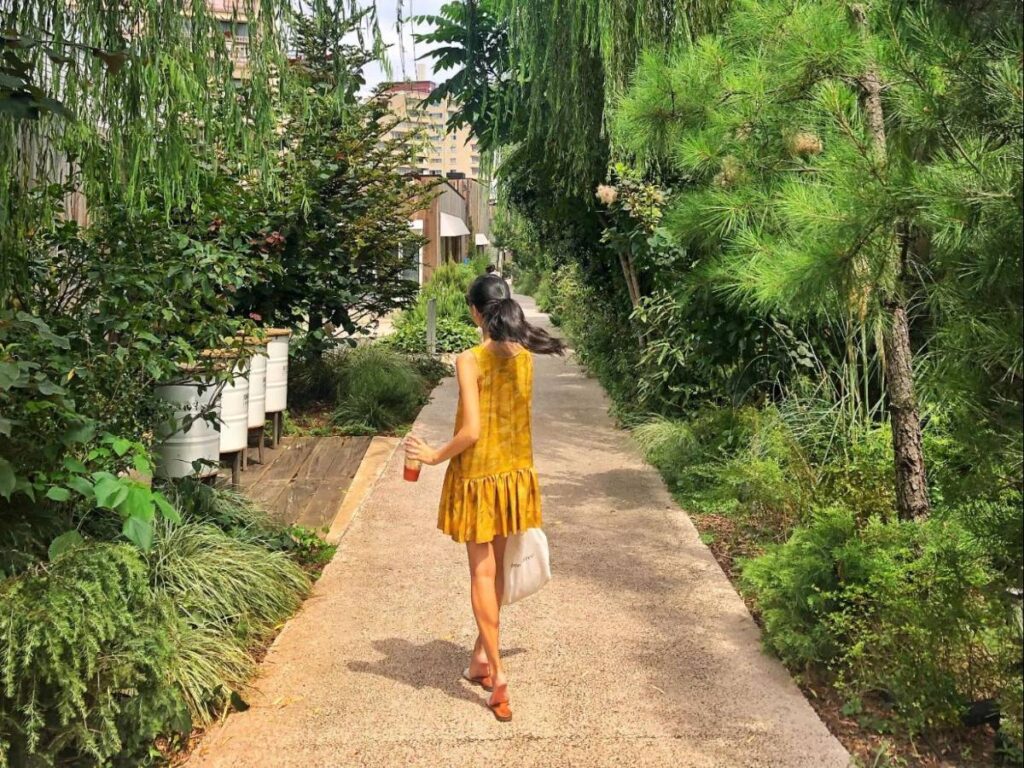 Author Lia strolling around Daikanyama