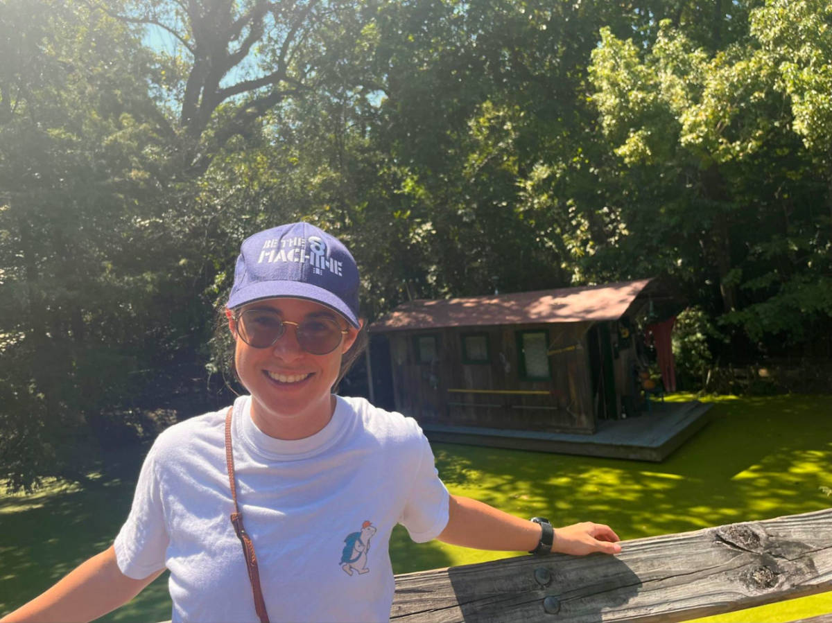Author Meg at the Louisiana Swamp exhibit  at Audubon Zoo