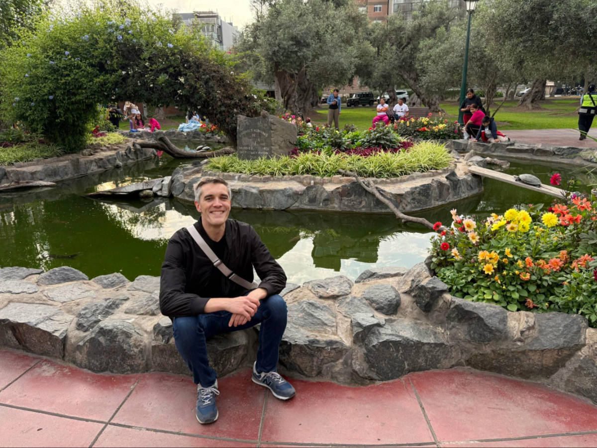 Author Nate resting in El Olivar de San Isidro Park