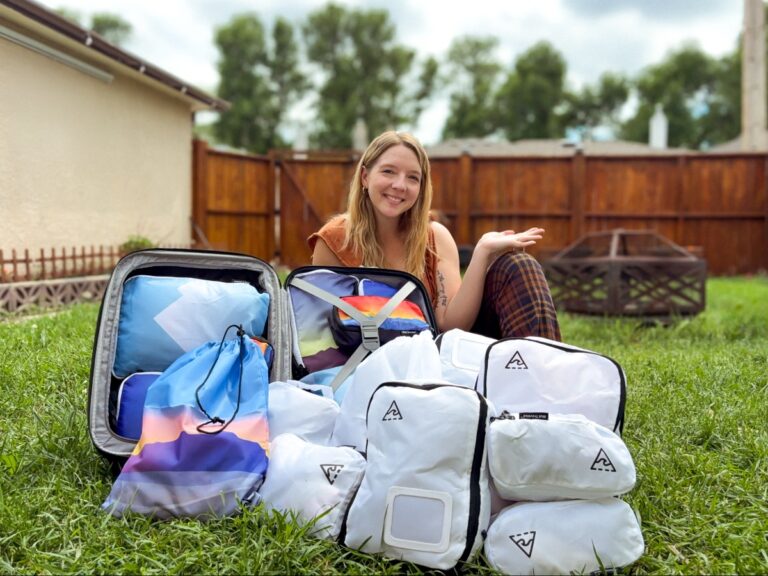 Author Taylor with her Well Traveled Packing Cubes